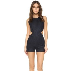 3X1 WR Cross Denim Romper Cut Out XS